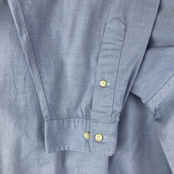 Ralph Lauren YARMOUTH long sleeve button down shirt, men's XL size cotton Blue type light blue Vintage Second Hand