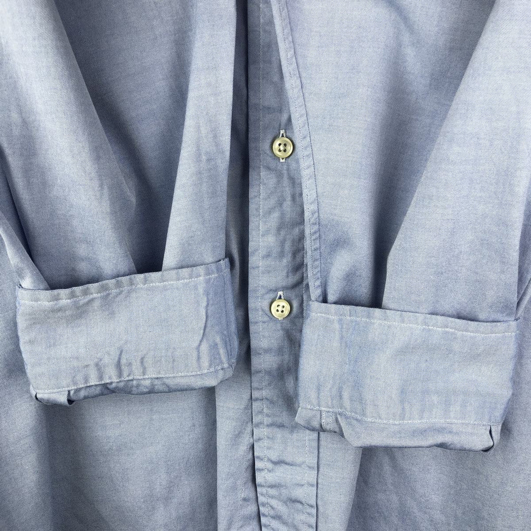 Ralph Lauren YARMOUTH long sleeve button down shirt, men's XL size cotton Blue type light blue Vintage Second Hand