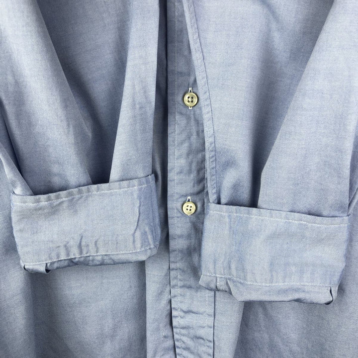 Ralph Lauren YARMOUTH long sleeve button down shirt, men's XL size cotton Blue type light blue Vintage Second Hand