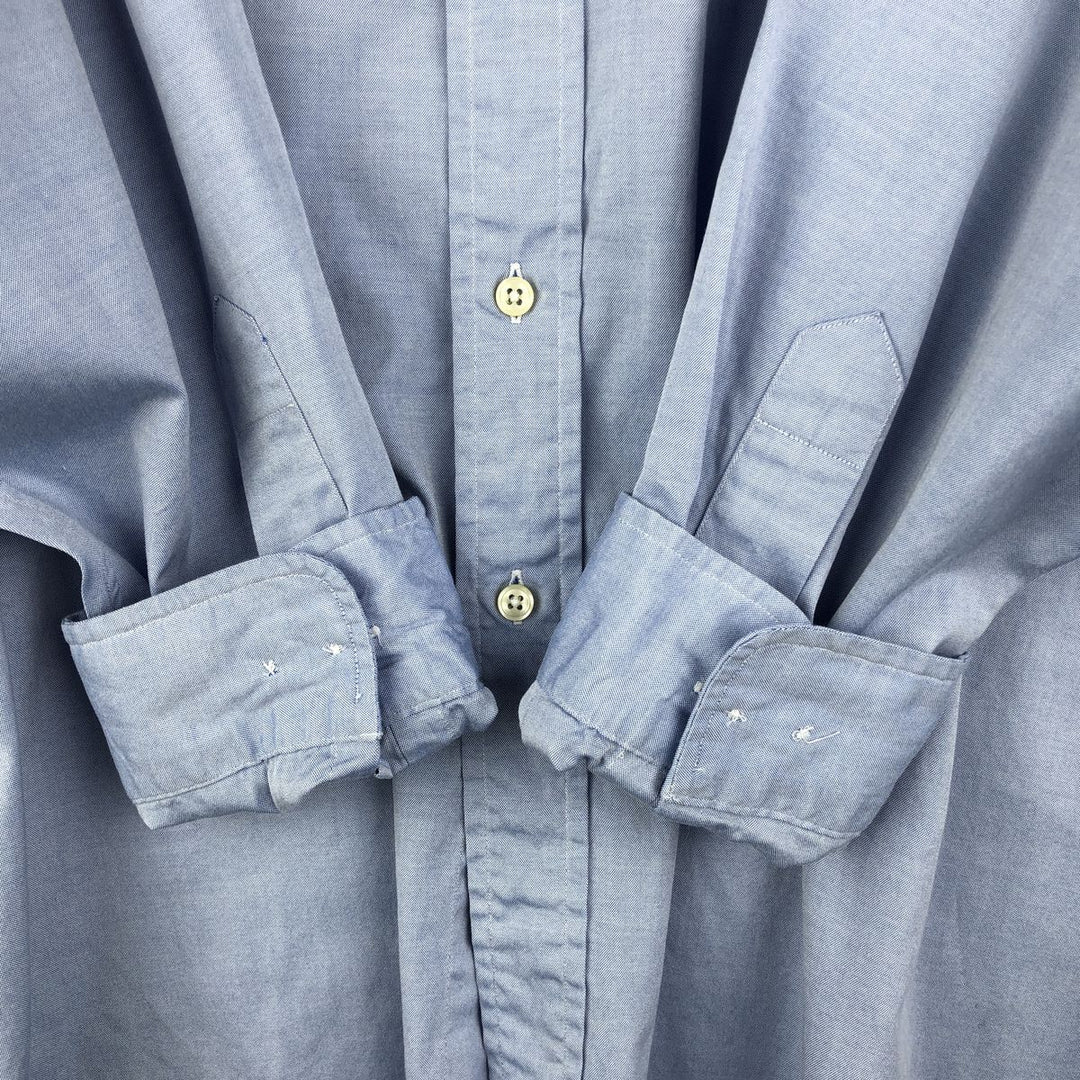 Ralph Lauren YARMOUTH long sleeve button down shirt, men's XL size cotton Blue type light blue Vintage Second Hand