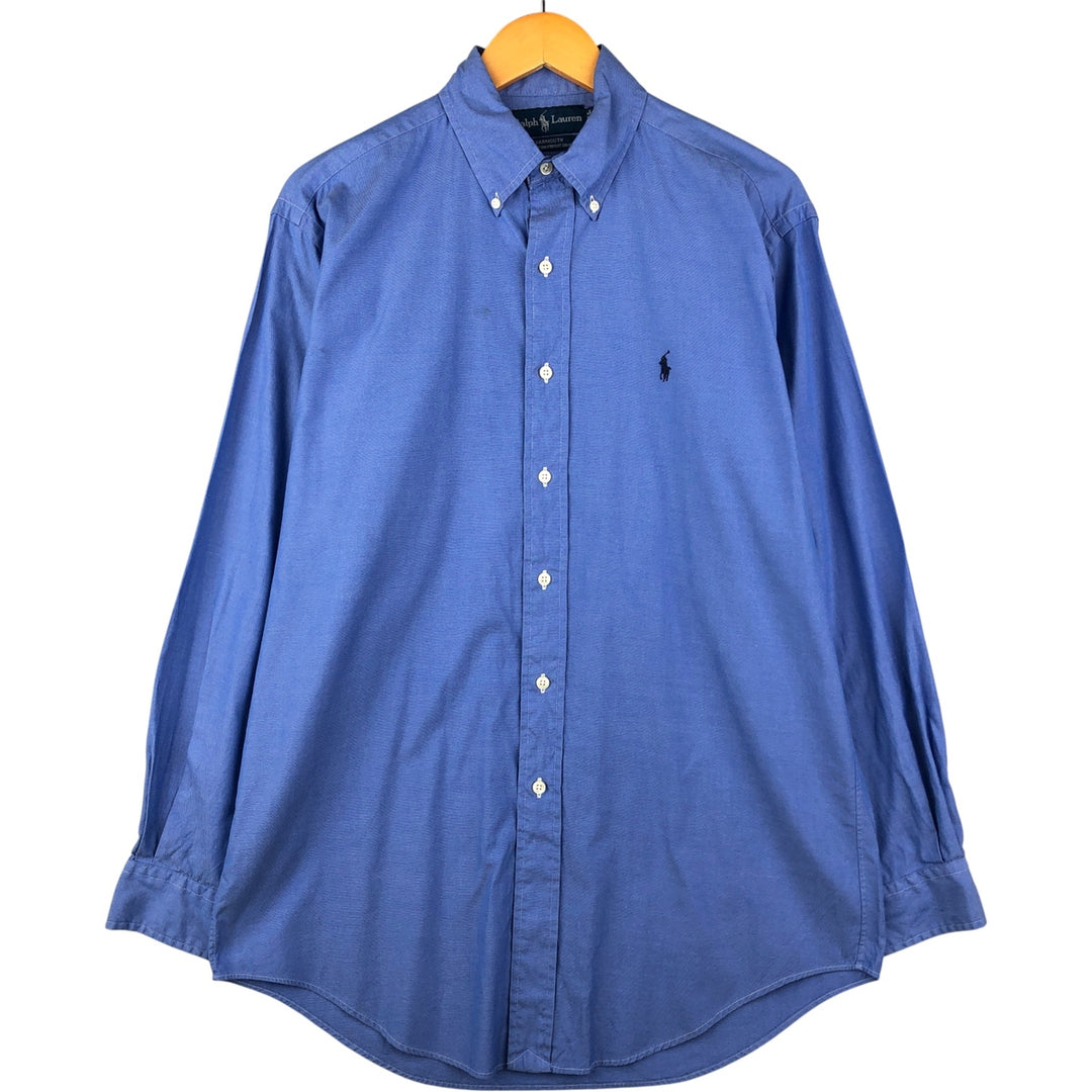 Ralph Lauren YARMOUTH long sleeve button down shirt, men's size M cotton blue type Vintage Second Hand