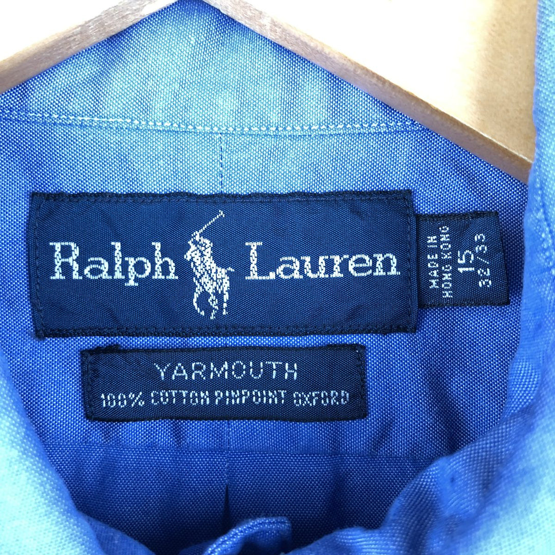 Ralph Lauren YARMOUTH long sleeve button down shirt, men's size M cotton blue type Vintage Second Hand