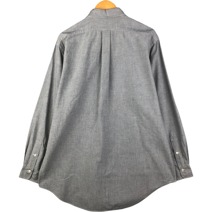 Ralph Lauren long sleeve button down shirt, men's size L cotton gray type Vintage Second Hand