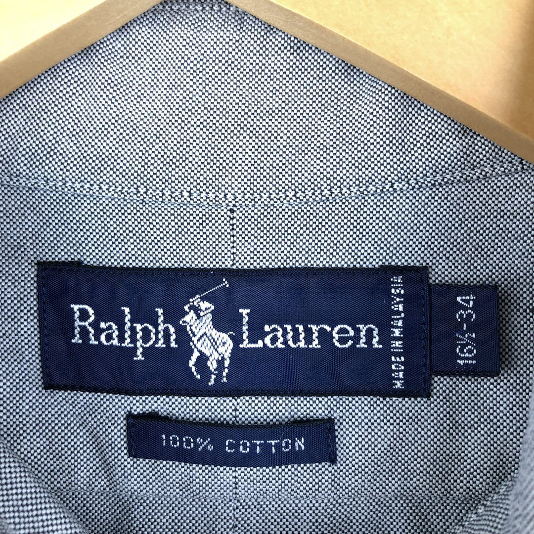 Ralph Lauren long sleeve button down shirt, men's size L cotton gray type Vintage Second Hand