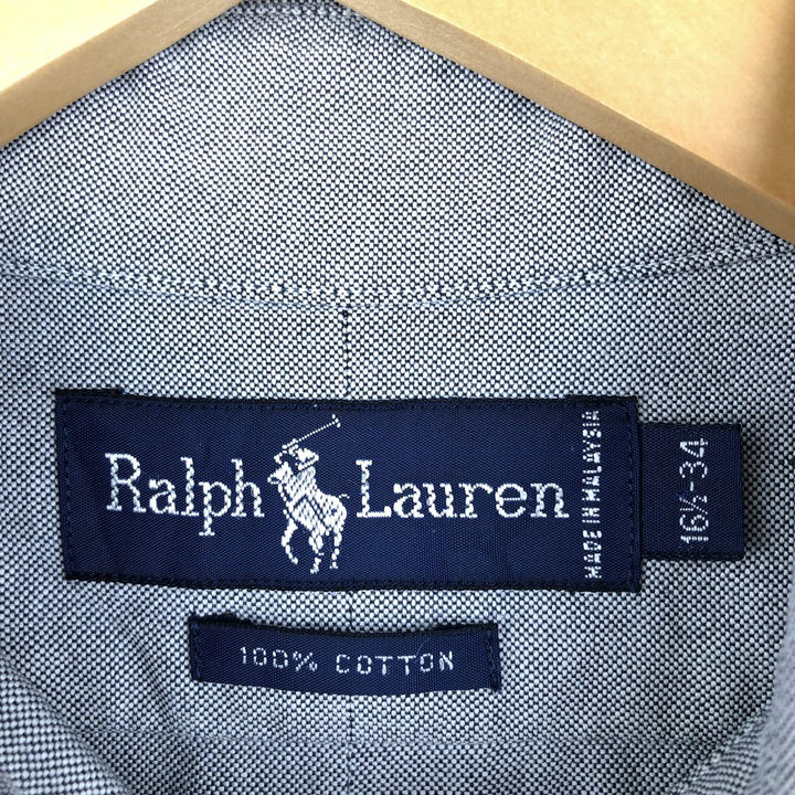 Ralph Lauren long sleeve button down shirt, men's size L cotton gray type Vintage Second Hand