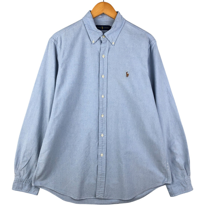 Ralph Lauren long sleeve button down shirt, men's size L cotton Blue type light blue Vintage Second Hand