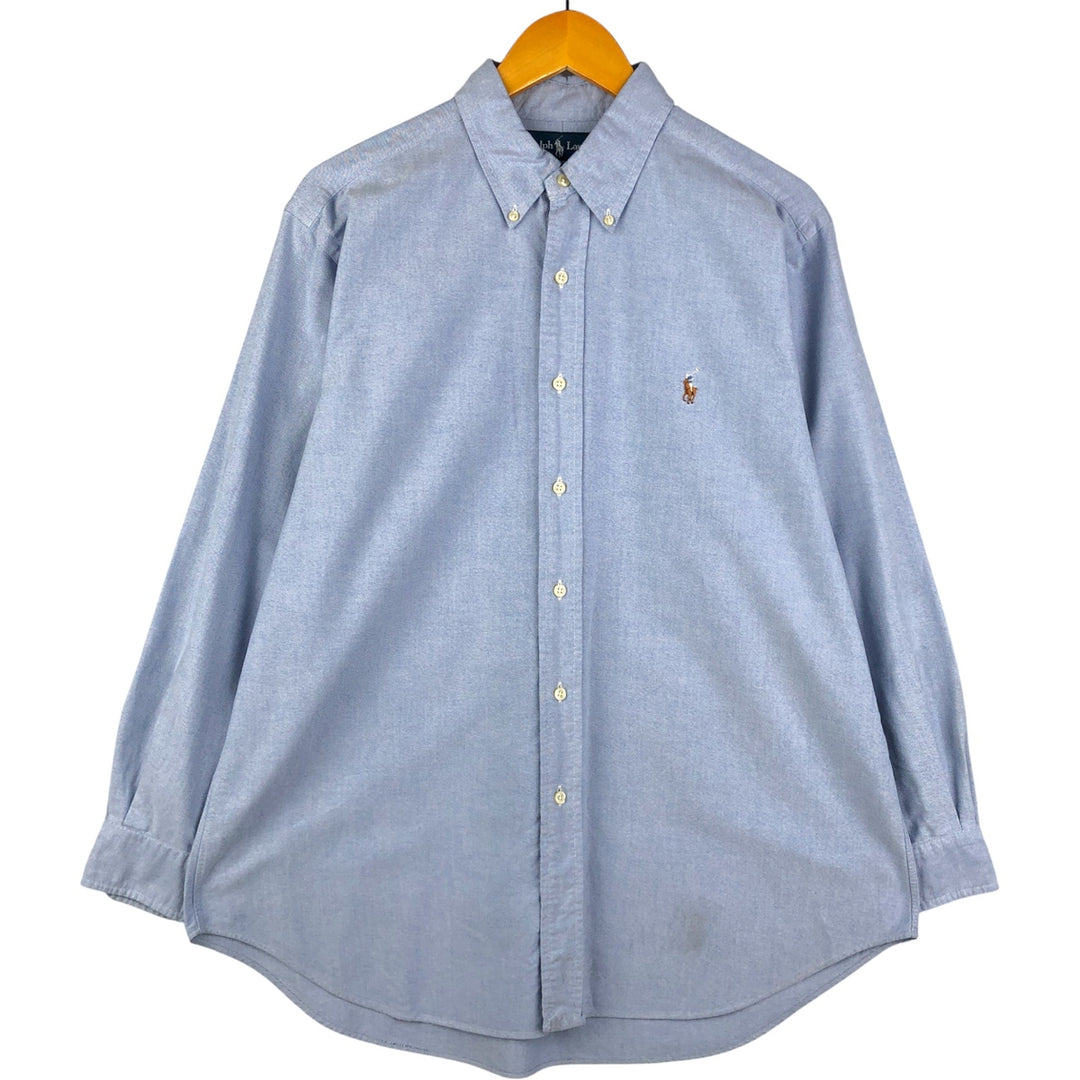 Ralph Lauren Classic Fit Long Sleeve Button Down Shirt, Men's Size L cotton Blue type light blue Vintage Second Hand