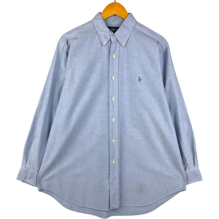 Ralph Lauren Classic Fit Long Sleeve Button Down Shirt, Men's Size L cotton Blue type light blue Vintage Second Hand