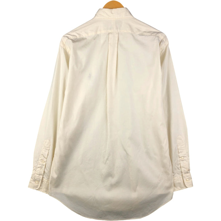 Ralph Lauren YARMOUTH long sleeve button down shirt, men's size M cotton unbleached Vintage Second Hand