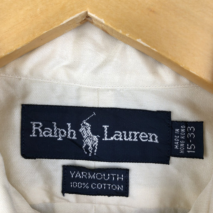 Ralph Lauren YARMOUTH long sleeve button down shirt, men's size M cotton unbleached Vintage Second Hand