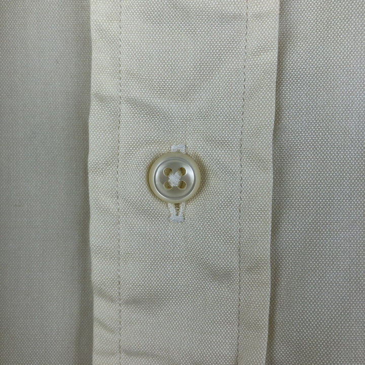 Ralph Lauren YARMOUTH long sleeve button down shirt, men's size M cotton unbleached Vintage Second Hand