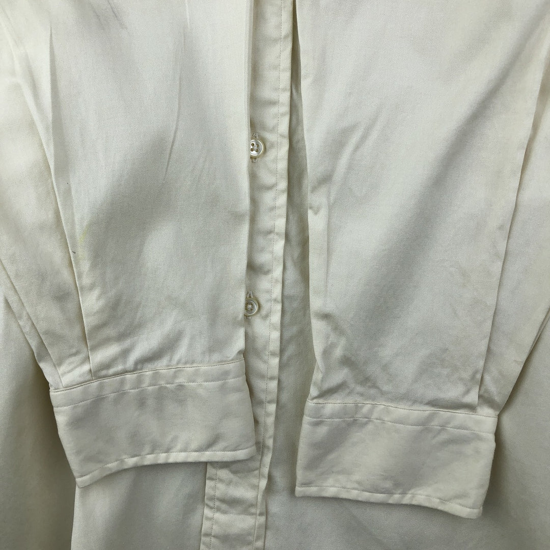 Ralph Lauren YARMOUTH long sleeve button down shirt, men's size M cotton unbleached Vintage Second Hand