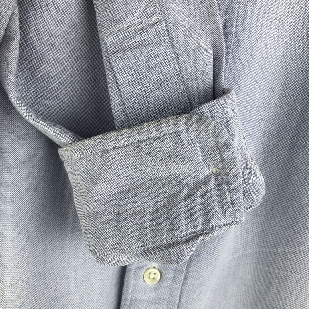 Ralph Lauren CUSTOM FIT long sleeve button down shirt, men's size L cotton Blue type light blue Vintage Second Hand