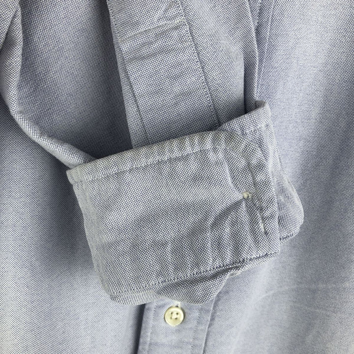 Ralph Lauren CUSTOM FIT long sleeve button down shirt, men's size L cotton Blue type light blue Vintage Second Hand