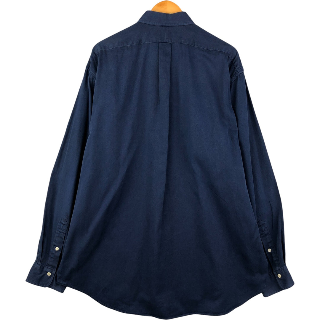 Ralph Lauren long sleeve button down shirt, men's XL size cotton navy blue type Vintage Second Hand