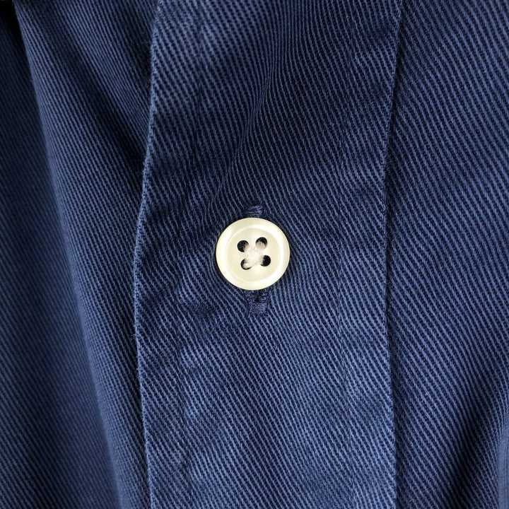 Ralph Lauren long sleeve button down shirt, men's XL size cotton navy blue type Vintage Second Hand
