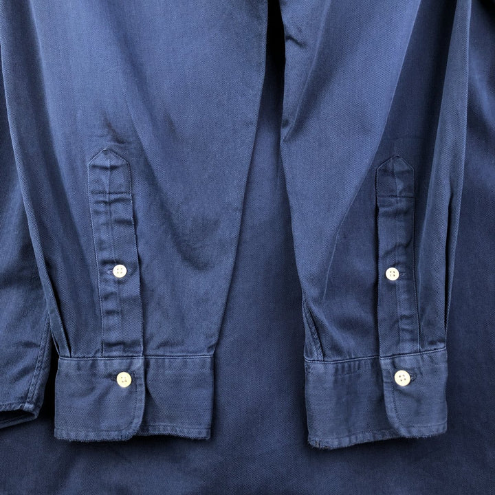 Ralph Lauren long sleeve button down shirt, men's XL size cotton navy blue type Vintage Second Hand
