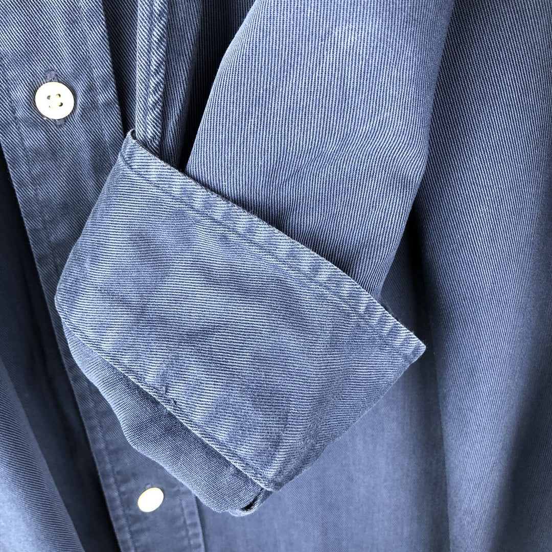 Ralph Lauren long sleeve button down shirt, men's XL size cotton navy blue type Vintage Second Hand