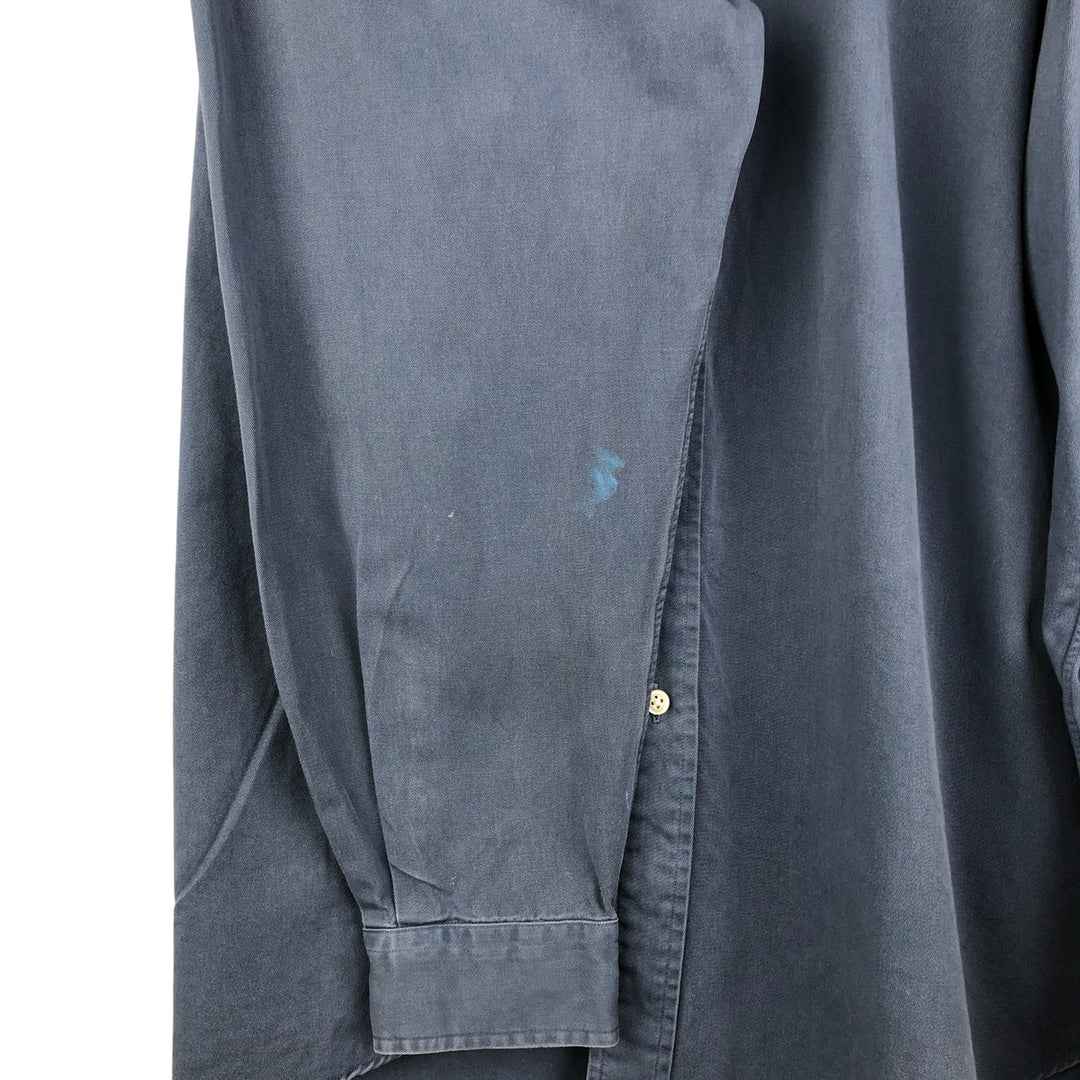 Ralph Lauren BLAKE long sleeve button down shirt, men's XL size cotton Navy blue Vintage Second Hand