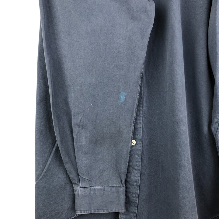 Ralph Lauren BLAKE long sleeve button down shirt, men's XL size cotton Navy blue Vintage Second Hand