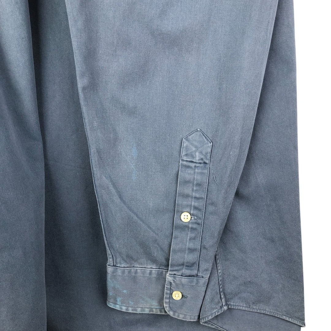 Ralph Lauren BLAKE long sleeve button down shirt, men's XL size cotton Navy blue Vintage Second Hand