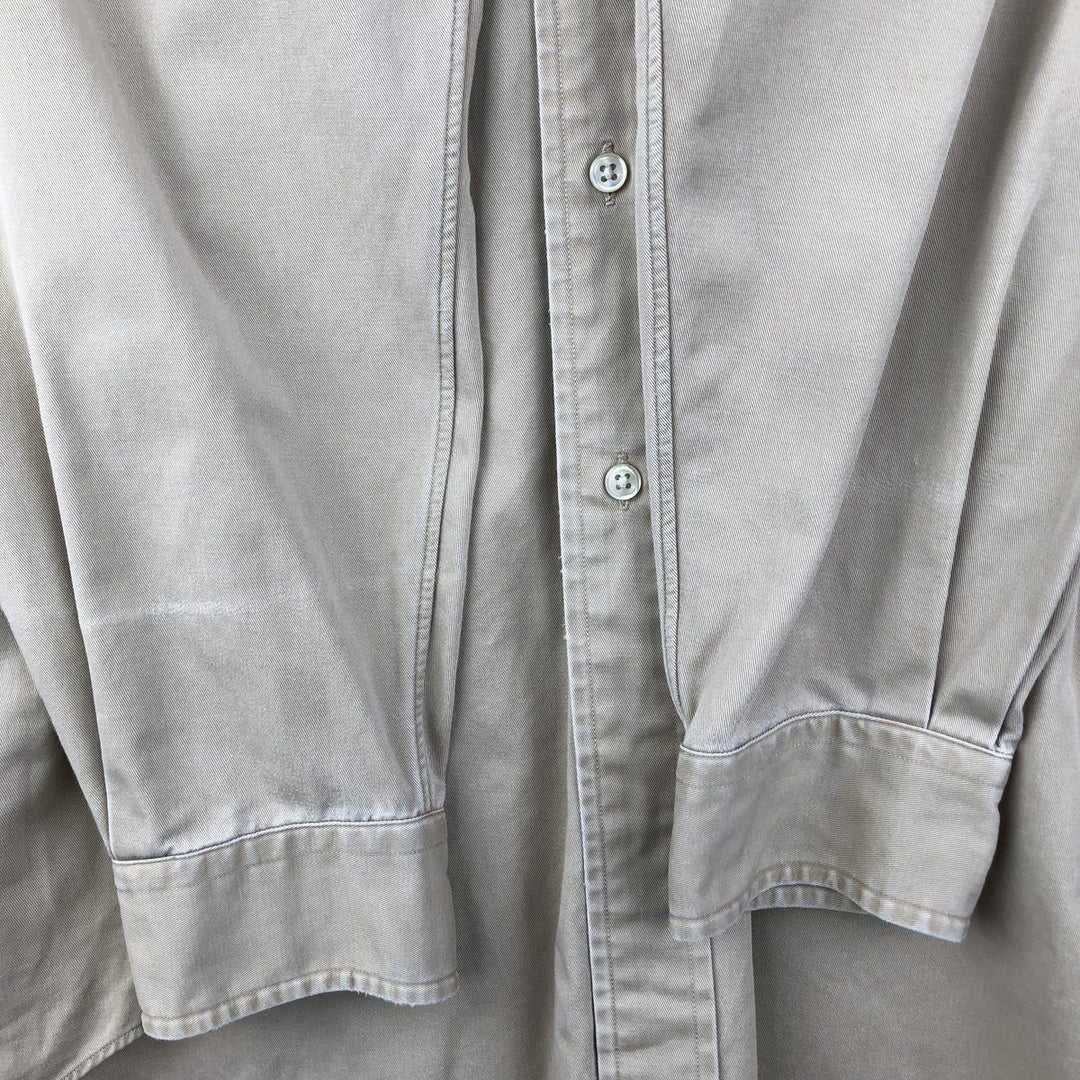 Ralph Lauren BLAKE long sleeve button down shirt, men's size L cotton Beige type Vintage Second Hand