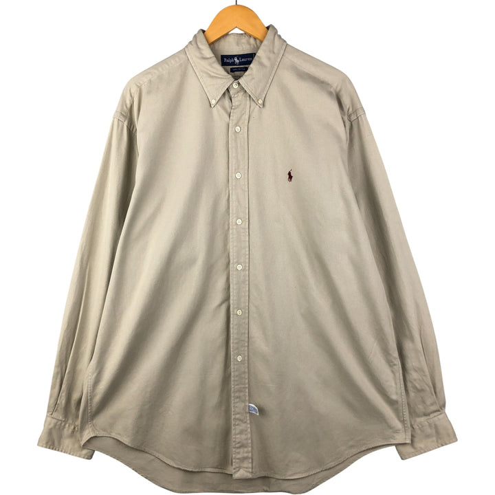 Ralph Lauren long sleeve button down shirt, men's XL size cotton Beige type Vintage Second Hand