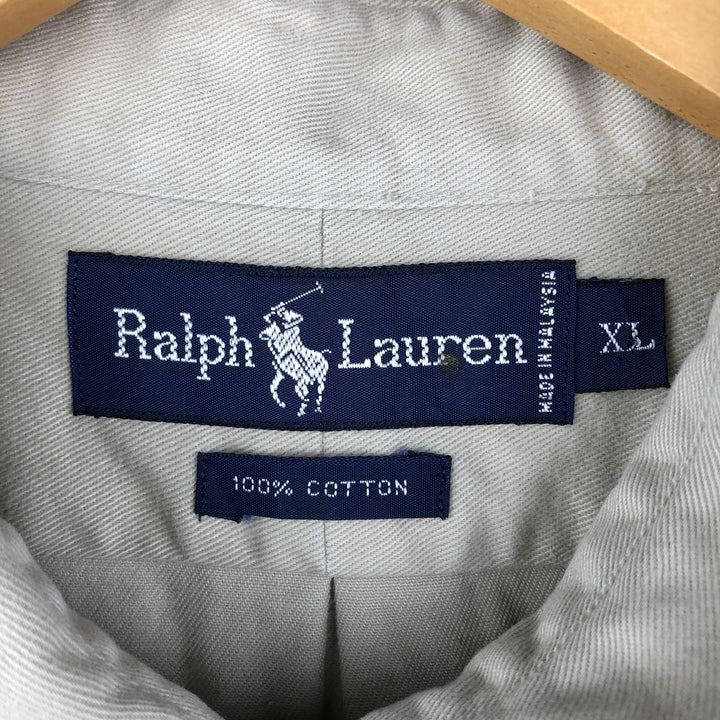 Ralph Lauren long sleeve button down shirt, men's XL size cotton Beige type Vintage Second Hand