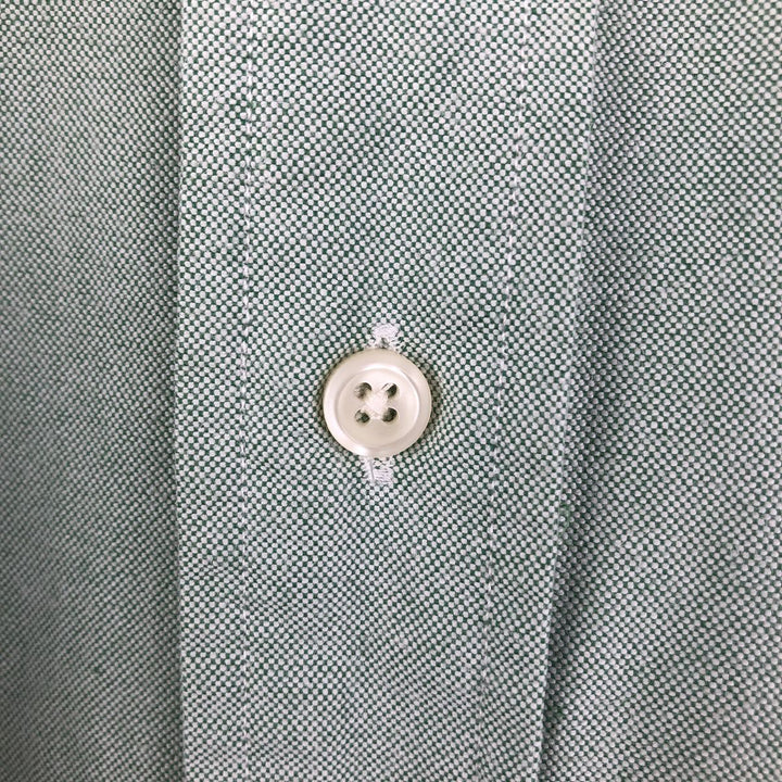 Ralph Lauren BIG SHIRT Long sleeve button down shirt Men's size L cotton green type Vintage Second Hand