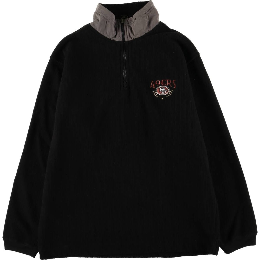 90'S Lee San Francisco 49ers Half-Zip Fleece Pullover, Women's Size Small polyester black type Vintage Second Hand