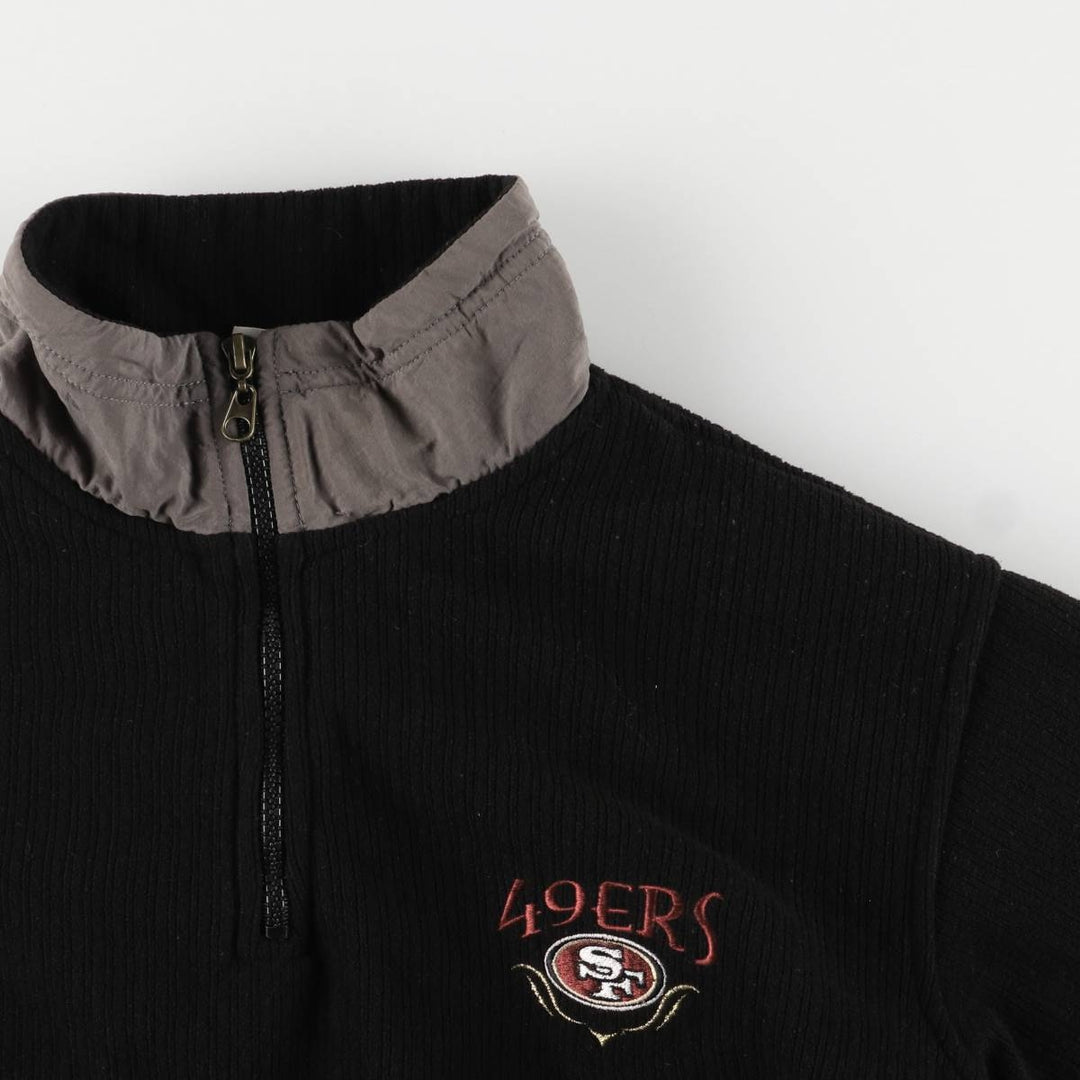 90'S Lee San Francisco 49ers Half-Zip Fleece Pullover, Women's Size Small polyester black type Vintage Second Hand