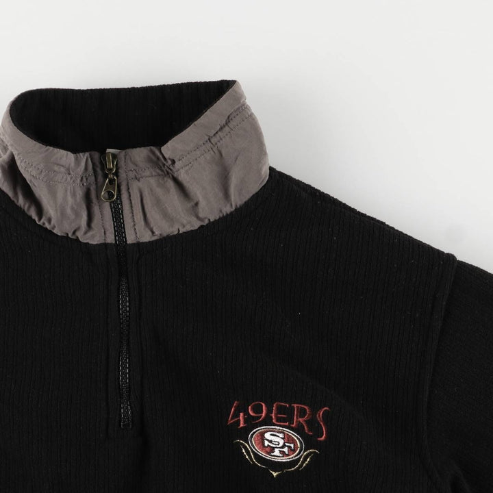 90'S Lee San Francisco 49ers Half-Zip Fleece Pullover, Women's Size Small polyester black type Vintage Second Hand