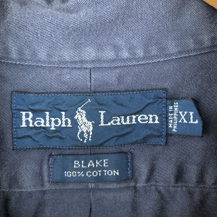 Ralph Lauren BLAKE long sleeve button down shirt, men's XL size cotton navy blue type Vintage Second Hand