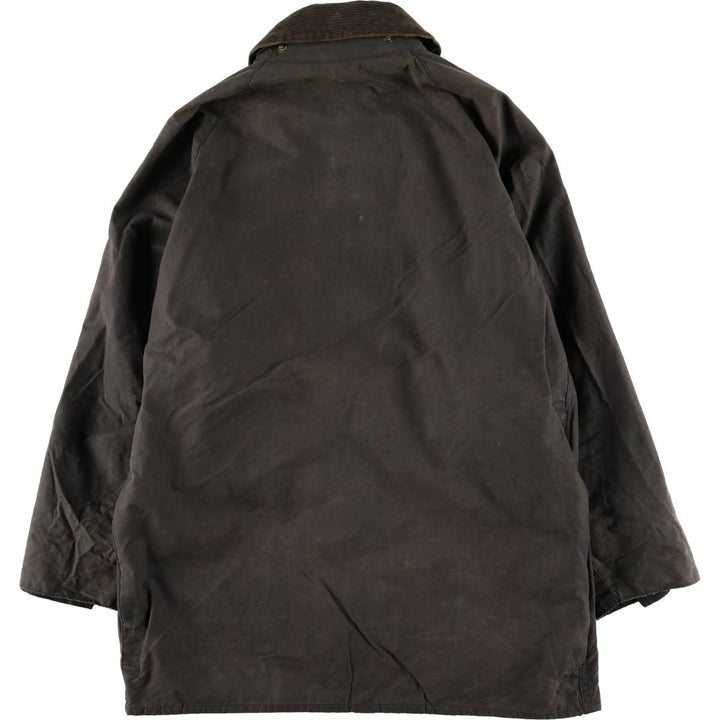 1990'S Barbour Beaufort 3 Warrant Oiled Hunting Jacket, Made in England, C38, Men's Size M cotton gray type Vintage Second Hand