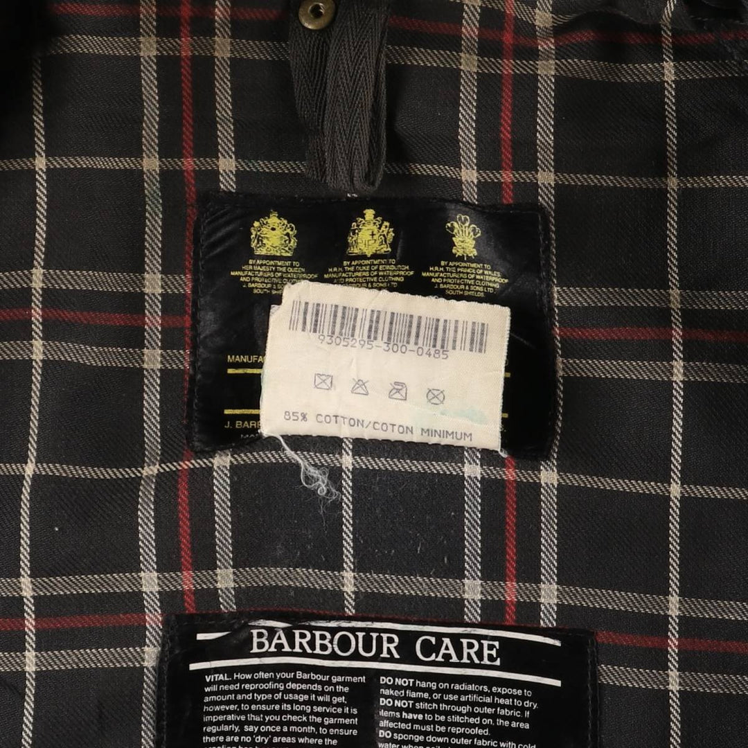 1990'S Barbour Beaufort 3 Warrant Oiled Hunting Jacket, Made in England, C38, Men's Size M cotton gray type Vintage Second Hand