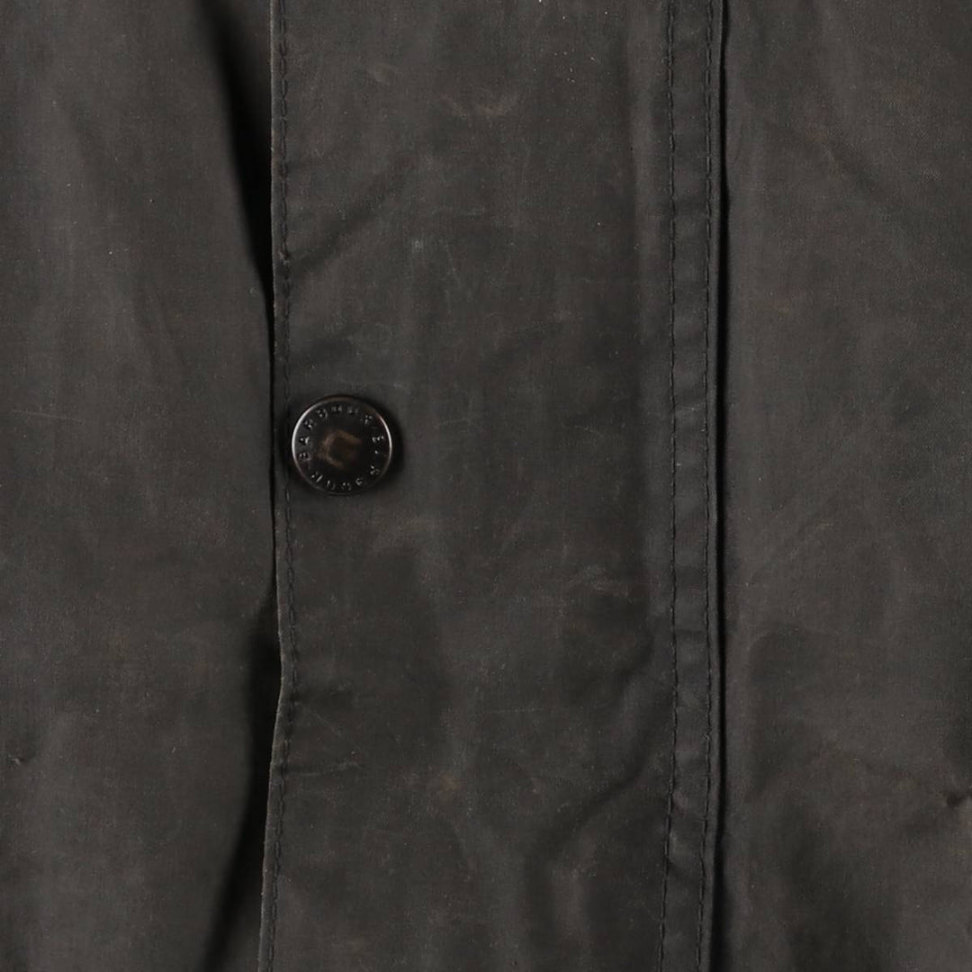 1990'S Barbour Beaufort 3 Warrant Oiled Hunting Jacket, Made in England, C38, Men's Size M cotton gray type Vintage Second Hand
