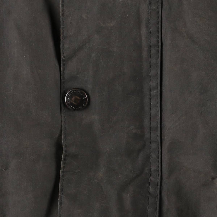 1990'S Barbour Beaufort 3 Warrant Oiled Hunting Jacket, Made in England, C38, Men's Size M cotton gray type Vintage Second Hand