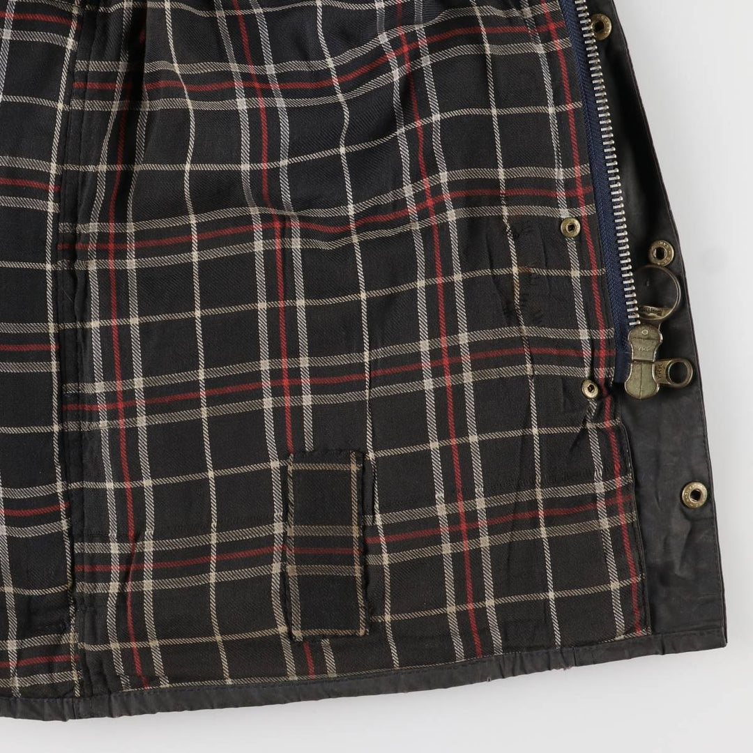 1990'S Barbour Beaufort 3 Warrant Oiled Hunting Jacket, Made in England, C38, Men's Size M cotton gray type Vintage Second Hand