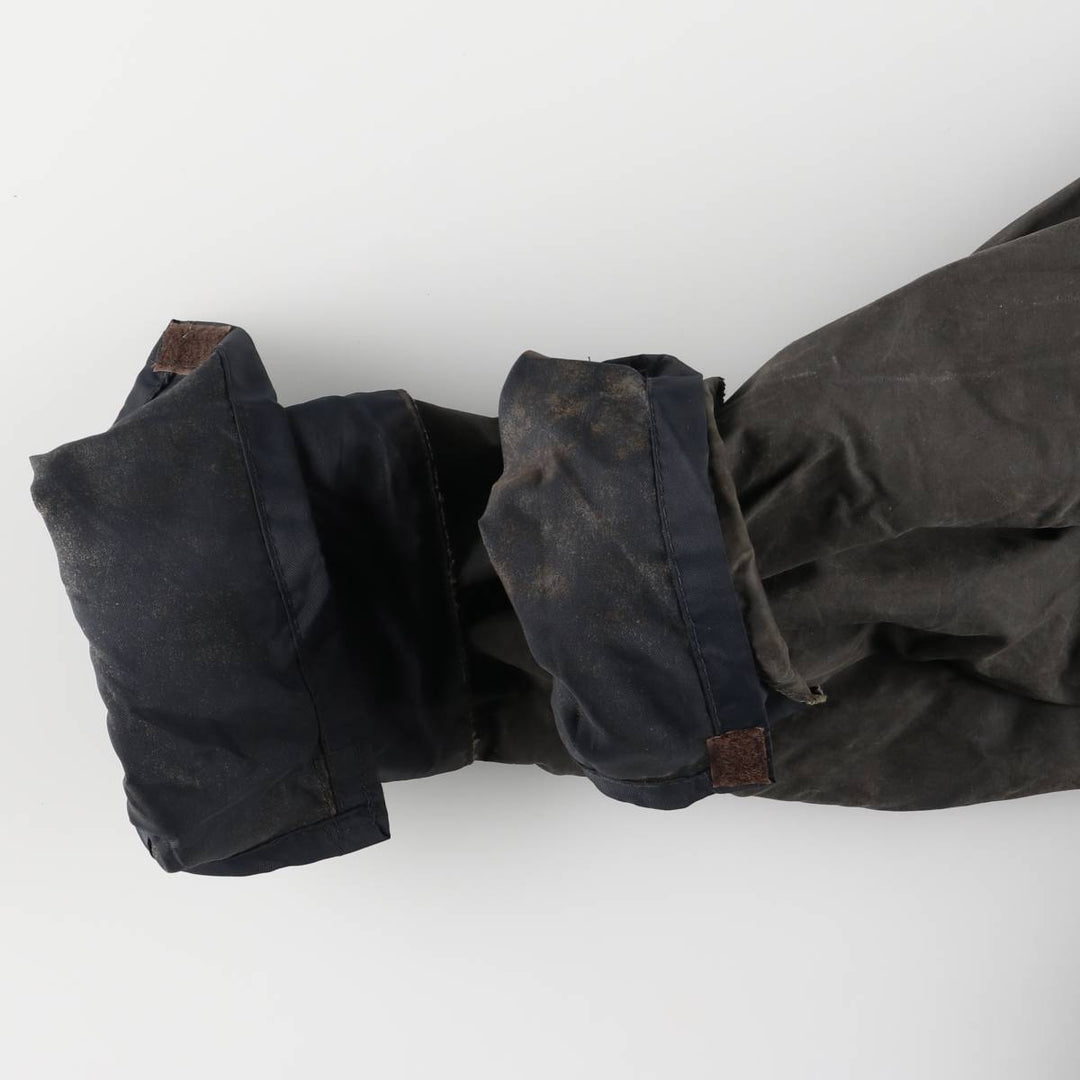 1990'S Barbour Beaufort 3 Warrant Oiled Hunting Jacket, Made in England, C38, Men's Size M cotton gray type Vintage Second Hand