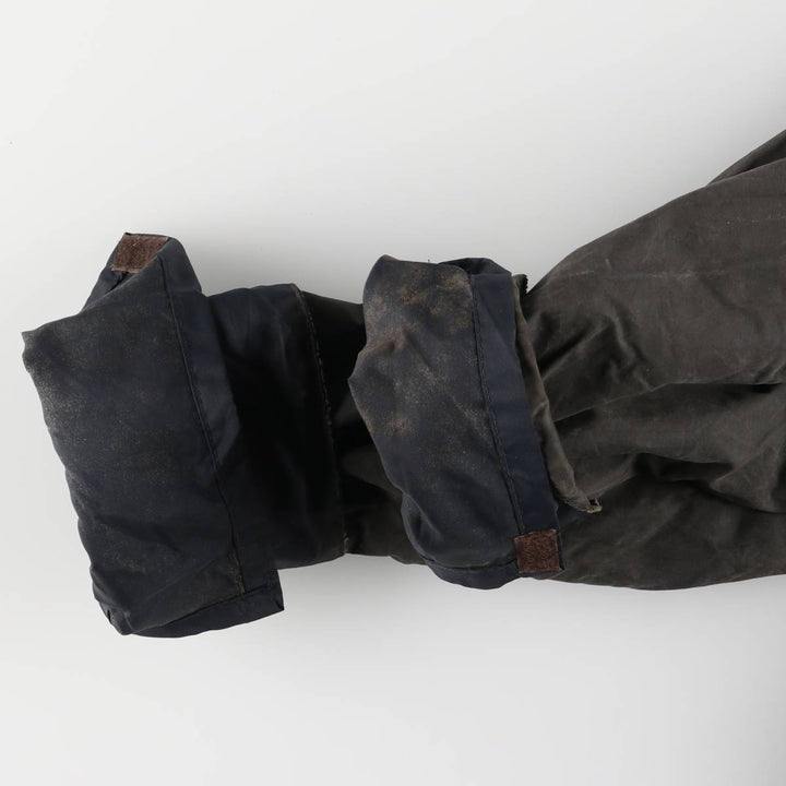 1990'S Barbour Beaufort 3 Warrant Oiled Hunting Jacket, Made in England, C38, Men's Size M cotton gray type Vintage Second Hand