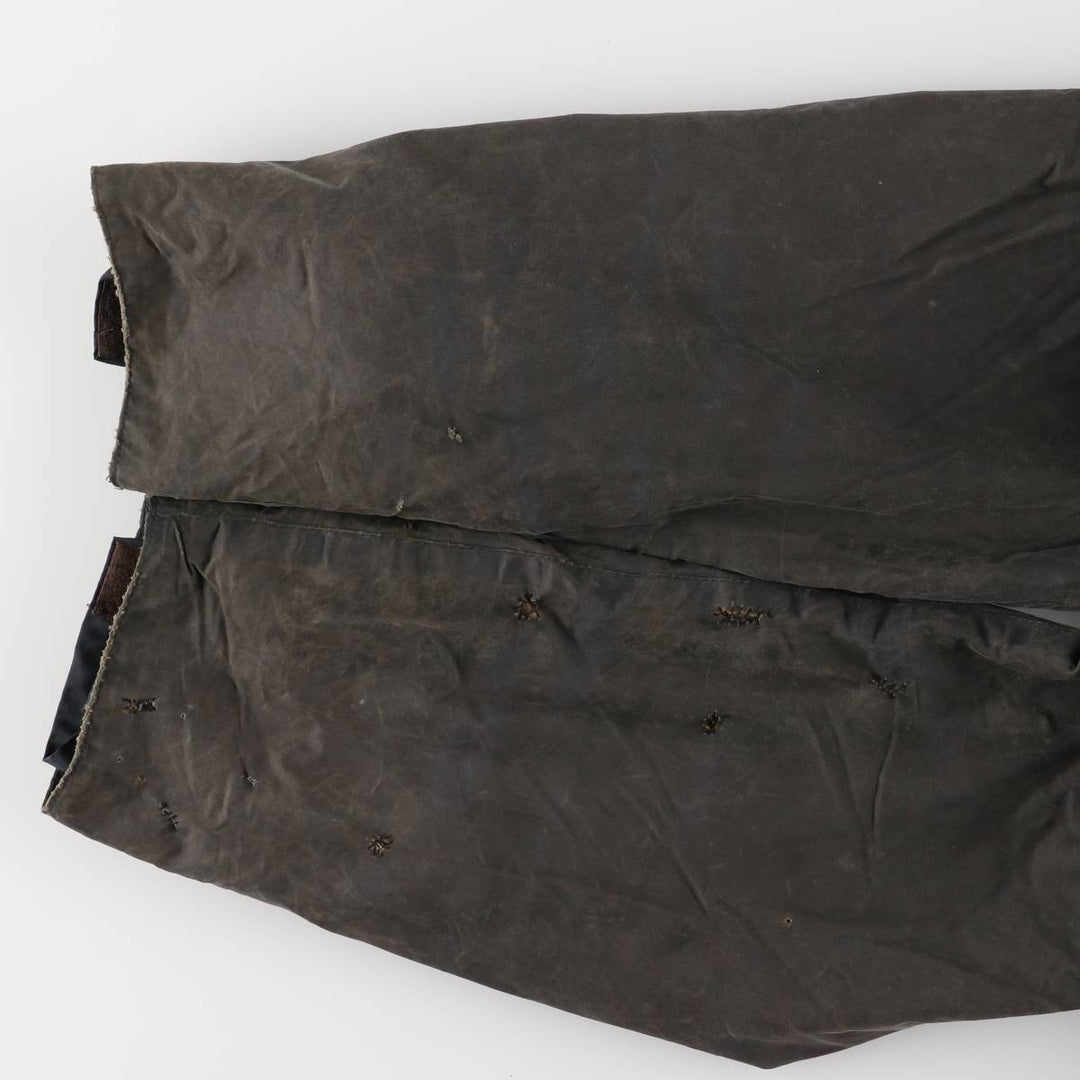 1990'S Barbour Beaufort 3 Warrant Oiled Hunting Jacket, Made in England, C38, Men's Size M cotton gray type Vintage Second Hand