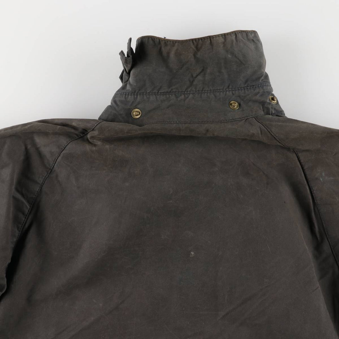 1990'S Barbour Beaufort 3 Warrant Oiled Hunting Jacket, Made in England, C38, Men's Size M cotton gray type Vintage Second Hand