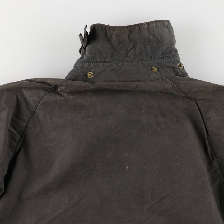 1990'S Barbour Beaufort 3 Warrant Oiled Hunting Jacket, Made in England, C38, Men's Size M cotton gray type Vintage Second Hand