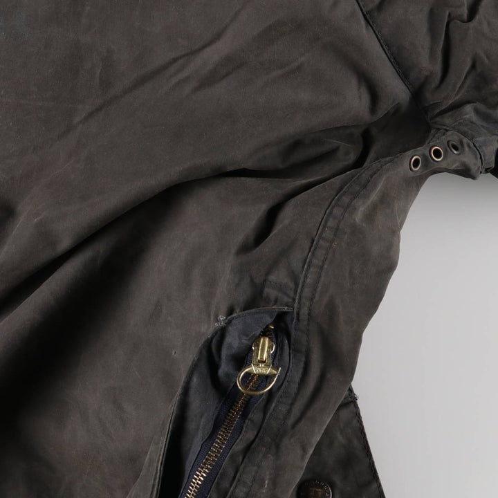 1990'S Barbour Beaufort 3 Warrant Oiled Hunting Jacket, Made in England, C38, Men's Size M cotton gray type Vintage Second Hand