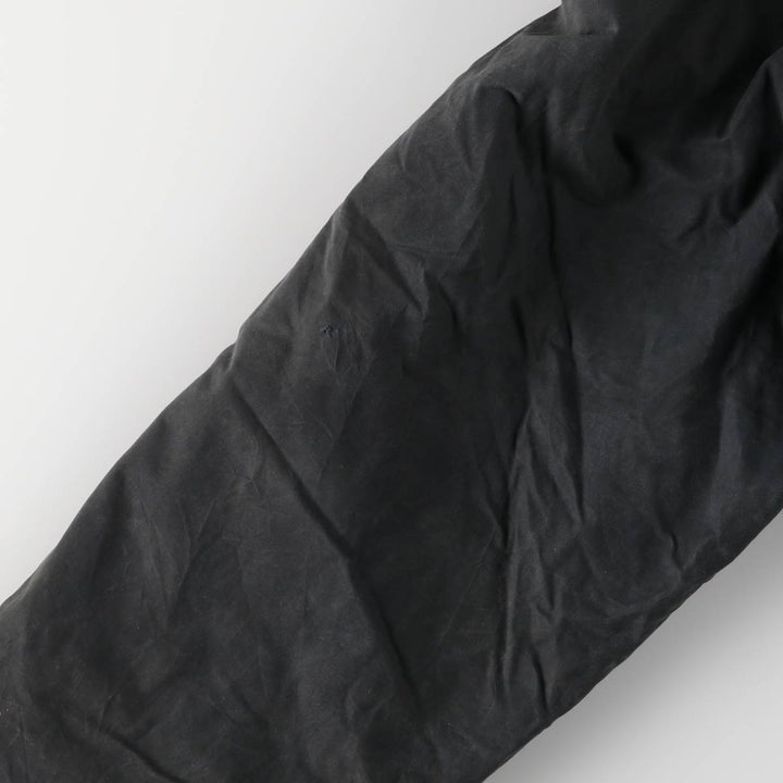 80s-90'S Barbour BORDER (formerly 3 Warrant) waxed cotton oiled jacket, Made in England, Men's XL unclear navy blue type Vintage Second Hand