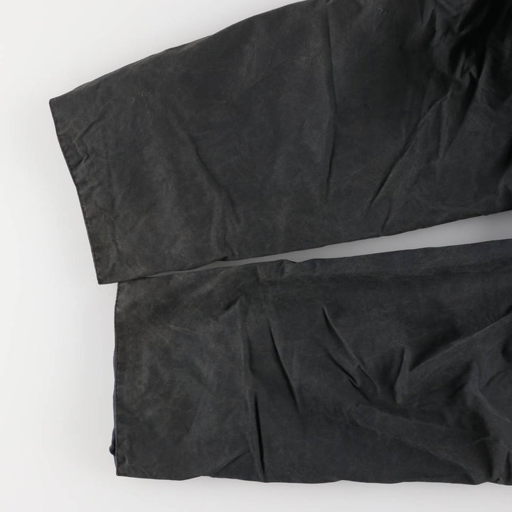 80s-90'S Barbour BORDER (formerly 3 Warrant) waxed cotton oiled jacket, Made in England, Men's XL unclear navy blue type Vintage Second Hand