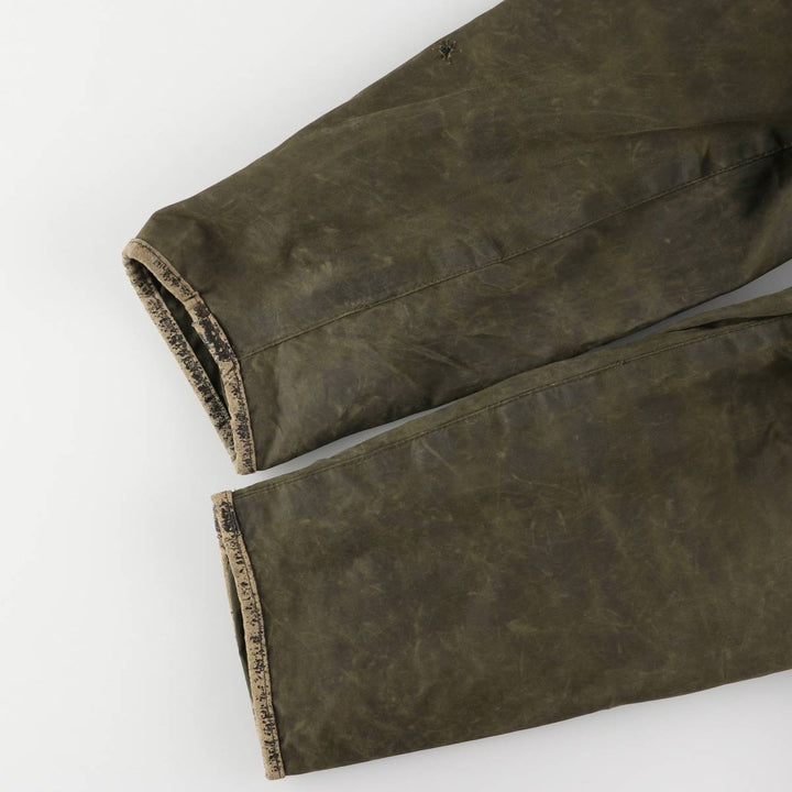 1990'S Barbour BORDER (formerly 3 Warrant) waxed cotton oiled jacket, made in England, C38, men's size M cotton Khaki type Vintage Second Hand