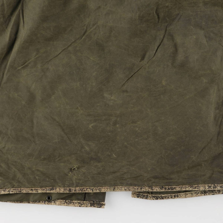 1990'S Barbour BORDER (formerly 3 Warrant) waxed cotton oiled jacket, made in England, C38, men's size M cotton Khaki type Vintage Second Hand