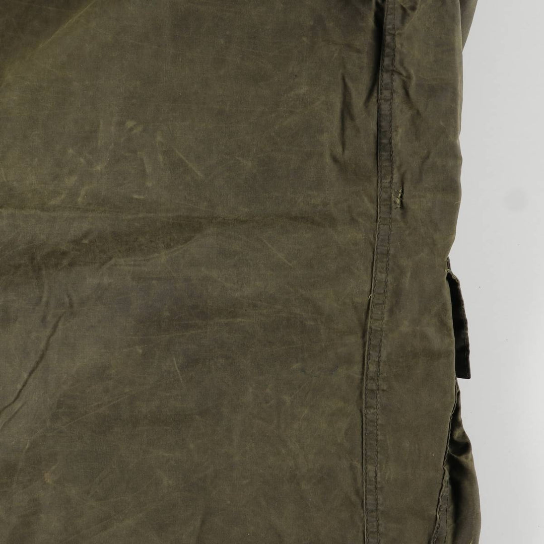 1990'S Barbour BORDER (formerly 3 Warrant) waxed cotton oiled jacket, made in England, C38, men's size M cotton Khaki type Vintage Second Hand