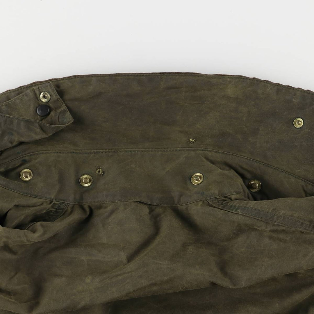 1990'S Barbour BORDER (formerly 3 Warrant) waxed cotton oiled jacket, made in England, C38, men's size M cotton Khaki type Vintage Second Hand